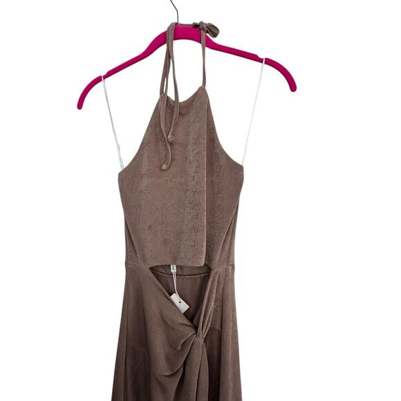 Petal and Pup Women's Brown Gold Bailee Cutout Scarlette Maxi Dress Size 2 - Picture 8 of 12
